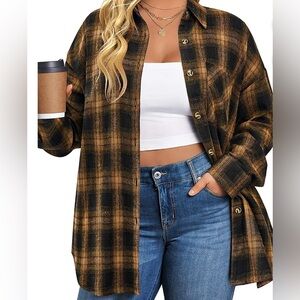 Plus Flannel Plaid Shirt